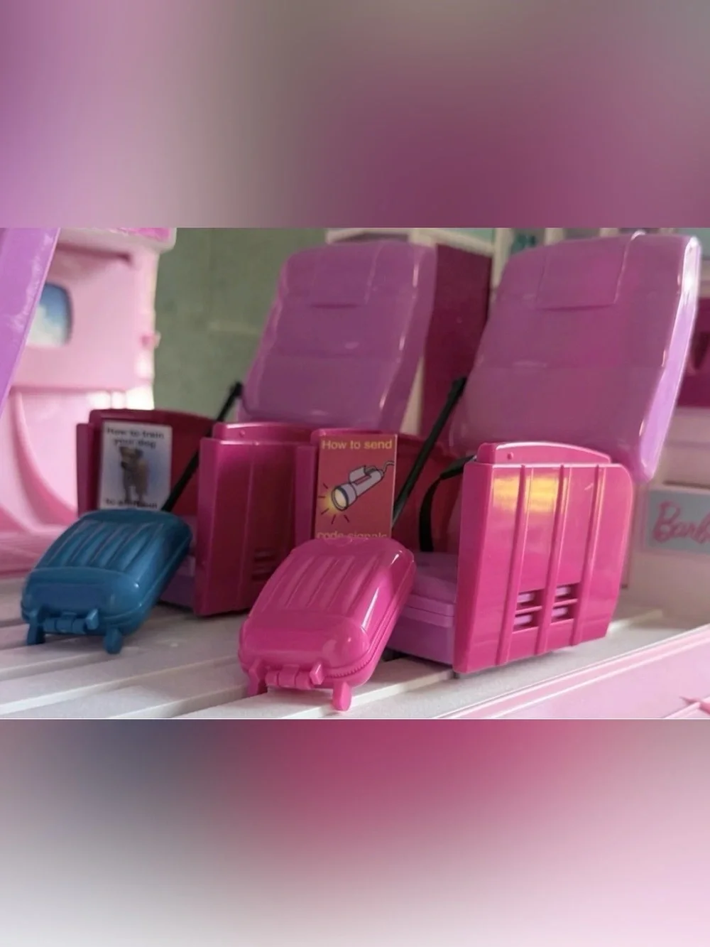 SOLD- Mattel Barbie Dream AirPlane Play set Pink Passport Glamour Vacation Jet